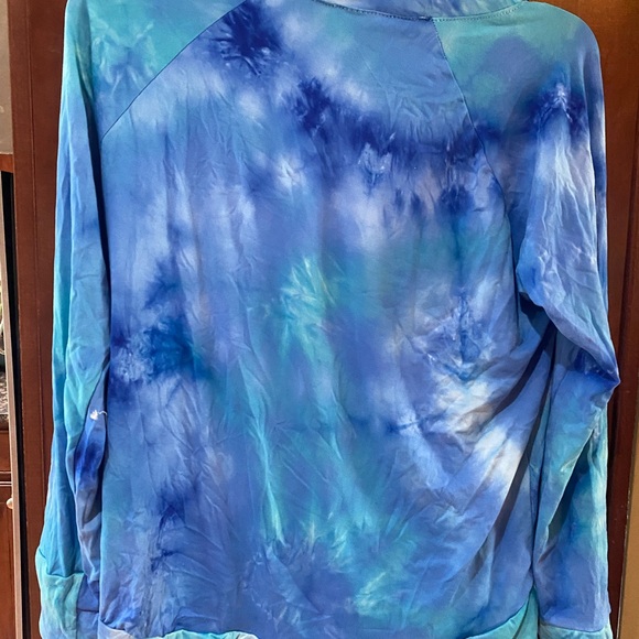 Dyes The Limit Blue Tie-Dye Women's Pajama Top - Picture 7 of 7